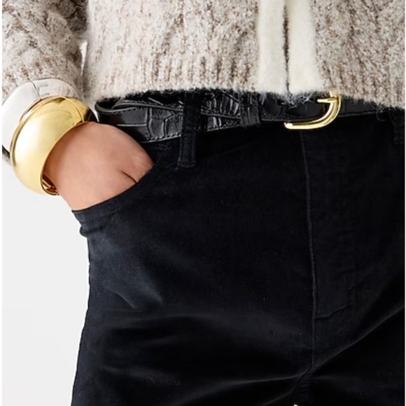 NWT J. Crew Petite Full Length Slim Wide Leg Stretch Velvet Pants Women’s 26P - Picture 3 of 4